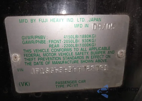 2006 Subaru Forester 2.5X z USA, uszkodzony, nr VIN JF1SG63636H728791